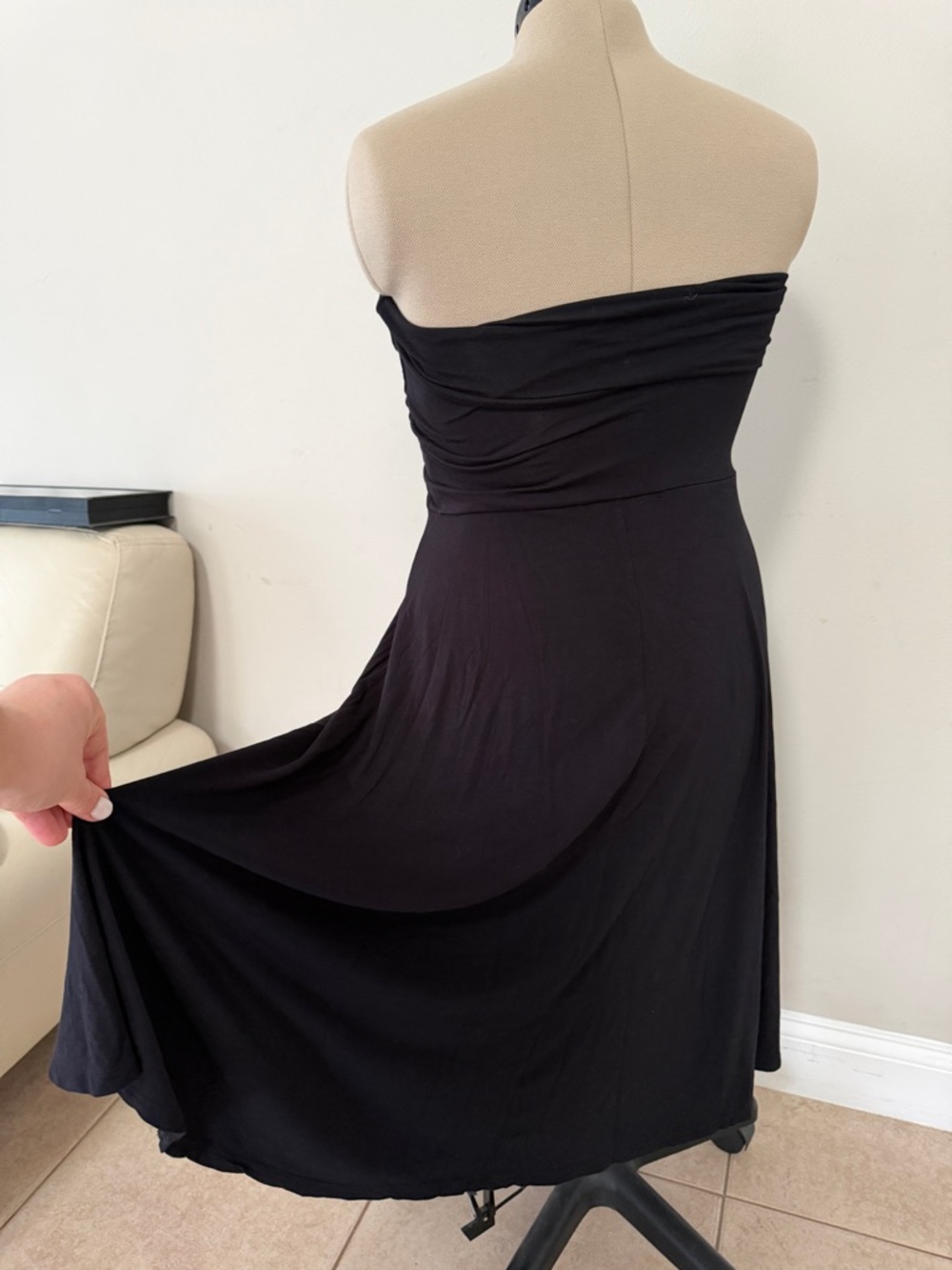 INC International Concepts Strapless Black Midi Dress - Picture 3 of 5
